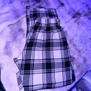 Plaid Kids Bottoms in Black and White